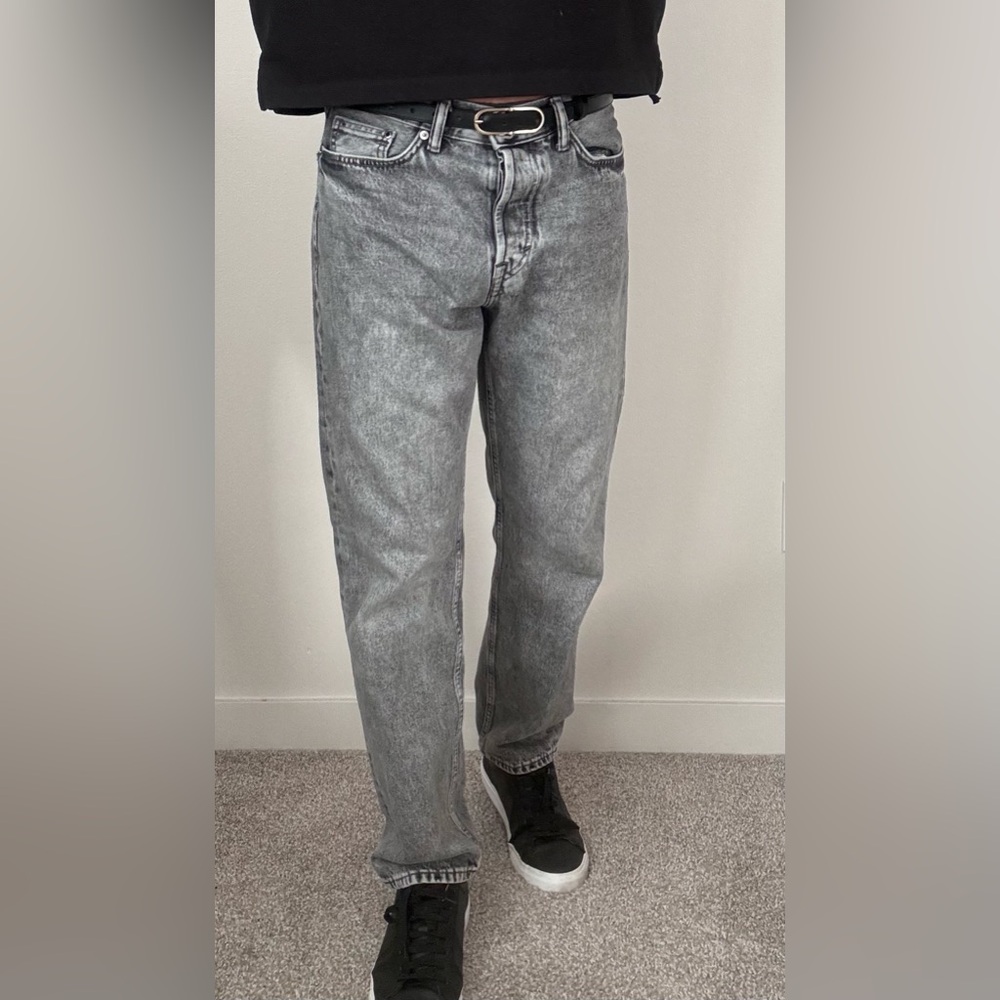 Men's Washed Casual Fit H&M Gray Jeans